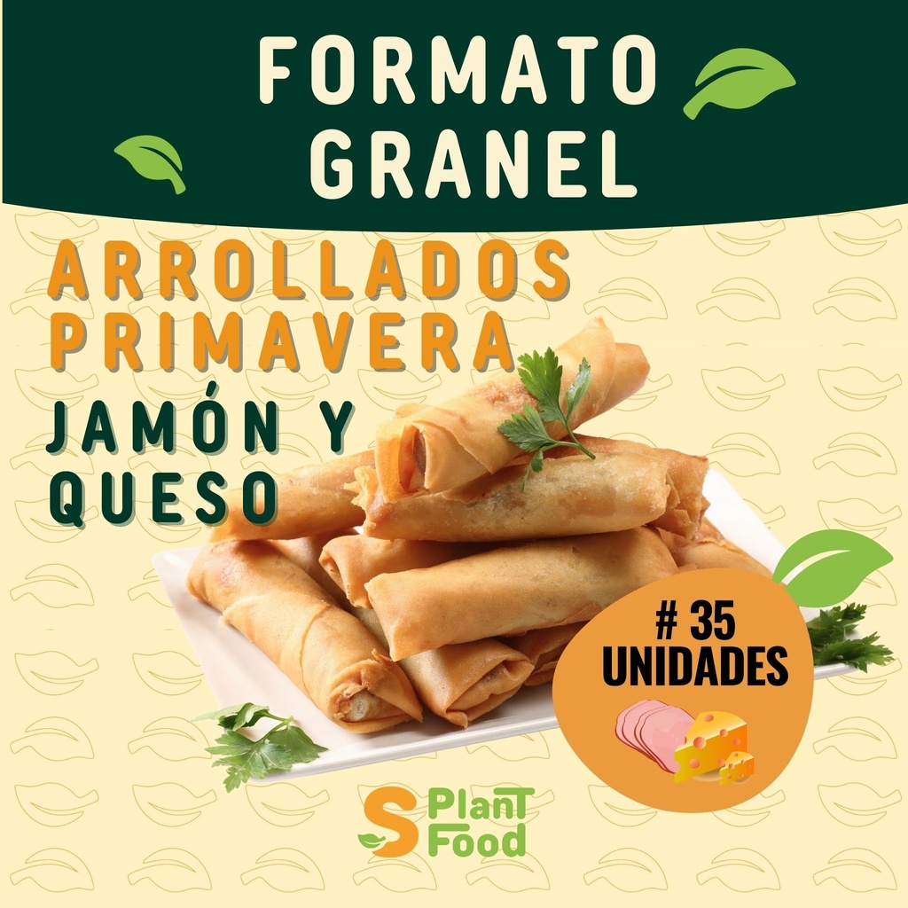 Arrollados primavara Sabor JAMON Y QUESO  35Ud