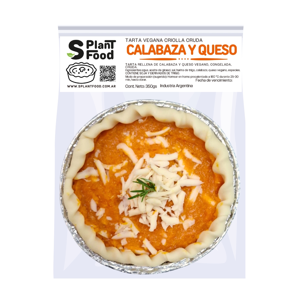  Tarta de Calabaza y Queso. Crudo, Congelado. Vegano (Masa Criolla)    