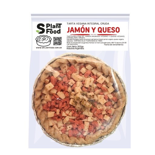 [SPF31] Tarta de Jamón y Queso. Crudo, Congelado. Vegano (Masa Integral) 