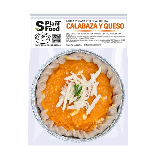[SPF27] Tarta de Calabaza y Queso. Crudo, Congelado. Vegano (Masa Integral)