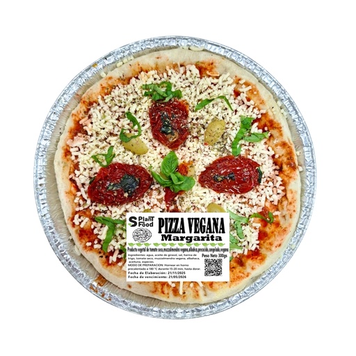 [SPF36]  Pizza Margarita. Individual, Congelado. Vegano  